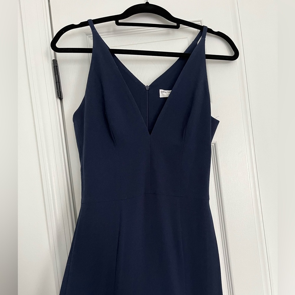 Dress the Population Blue Jordan Sleeveless Long Gown With Slit Size M